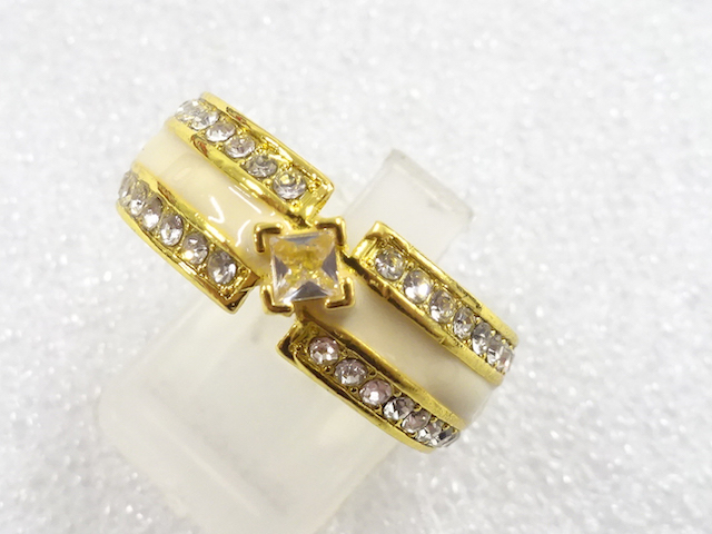 JAPANESE KIMONO / ANTIQUE CRYSTAL RING (SIZE 20)